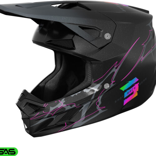 Capacete Criança SPEED RAC Preto Brilho YS
